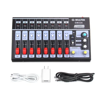 

Professional 8 Channels Stereo Audio Sound Mixer Console Karaoke Digital DJ Mixer With USB For Microphone Party PC Meeting