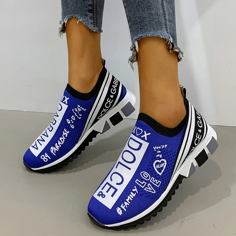 Zapatos de calcetín vulcanizados para hombre y mujer, zapatillas de deporte informales Unisex para caminar, de diseñador
