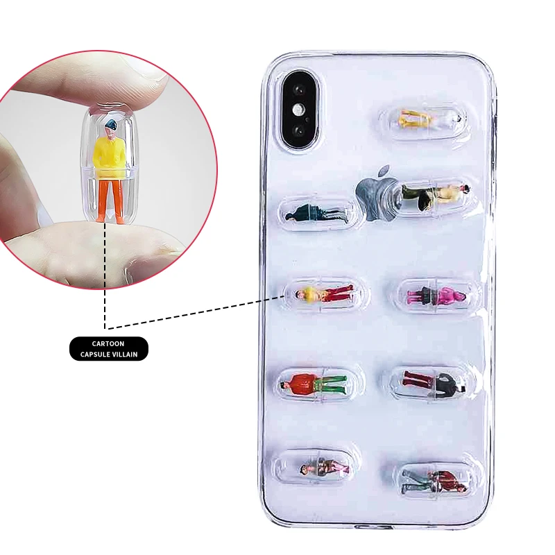 Прозрачный 3D мультипликационный персонаж чехол для телефона iPhone XR XS MAX 6 6s 7 8 Plus X