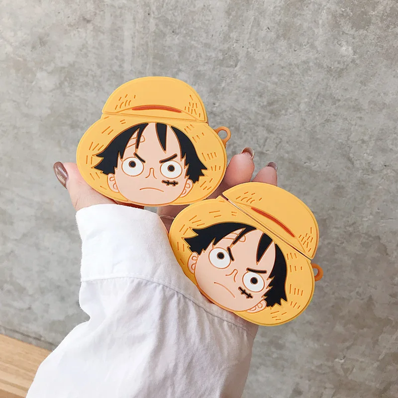 Для AirPods 2 Bluetooth беспроводные наушники чехол аниме one piece Luffy чехол для AirPods наушники зарядная коробка Мультяшные чехлы