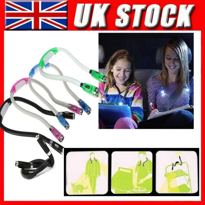 

Newest trendy Huglight Hands-free Flexible LED Portable Book Reading Light Hug Lamp Torch neck Over Neck Book Reading Lamp
