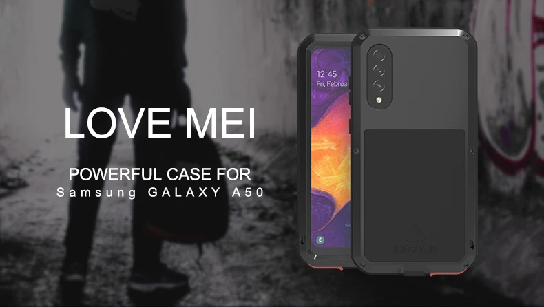 Чехол Love Mei для samsung Galaxy A50, металлический противоударный чехол для samsung Galaxy A50, прочный армированный чехол для телефона с защитой от падения
