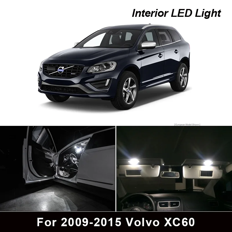 

14x No Error White Canbus LED Light Car Bulbs For 2009-2015 Volvo XC60 Map Dome Trunk License Plate Lamp Interior Package Kit