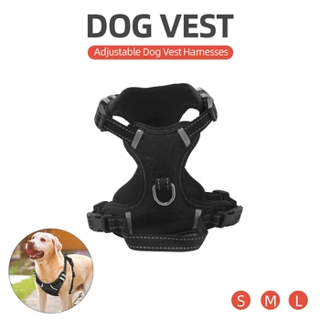 

Hot 2019 Dog Cat Harness Pet Adjustable Reflective Vest Walking Lead Leash for Puppy Nylon Mesh Harness for Small Medium Dog S/M