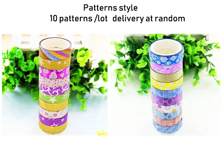 MissYe store 10 цветов Блестящая лента DIY украшения ручной работы стикер