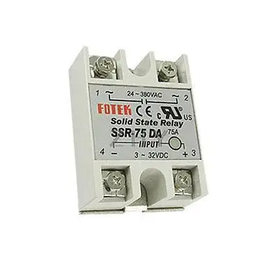 

DC to AC Single Phase Solid State Relay SSR-75DA 75A 3-32V DC 24-380V AC