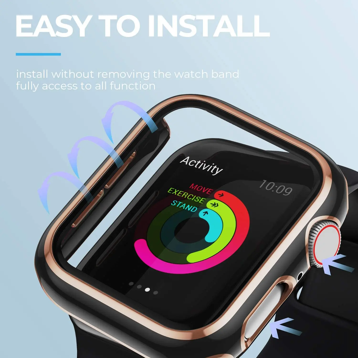 Full Screen Protector Bumper Frame Case for Apple Watch 6/SE/5/4/3/2/1 Cover Slim Tempered Glass Film for iWatch 4/5