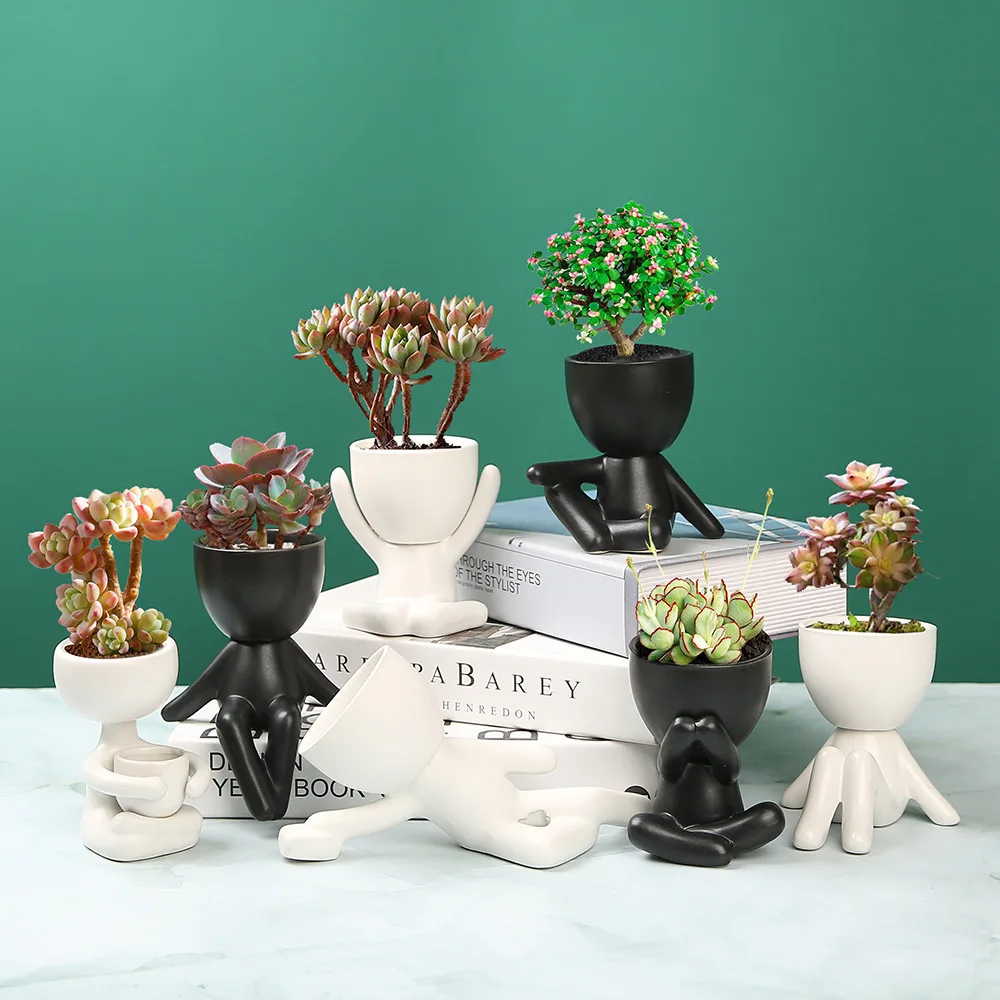 Porcelain Ceramic Art Vase Flower Plant Pot Ornament Craft Home Office Decor 