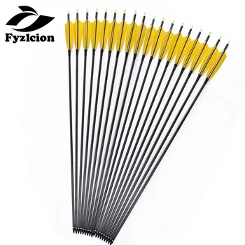 

Hunting Crossbow 30"Pure Carbon Arrows 5inch Turkish Feathers Spine 300 ID6.2mm Replaceable Arrows for Composite Bow Archery