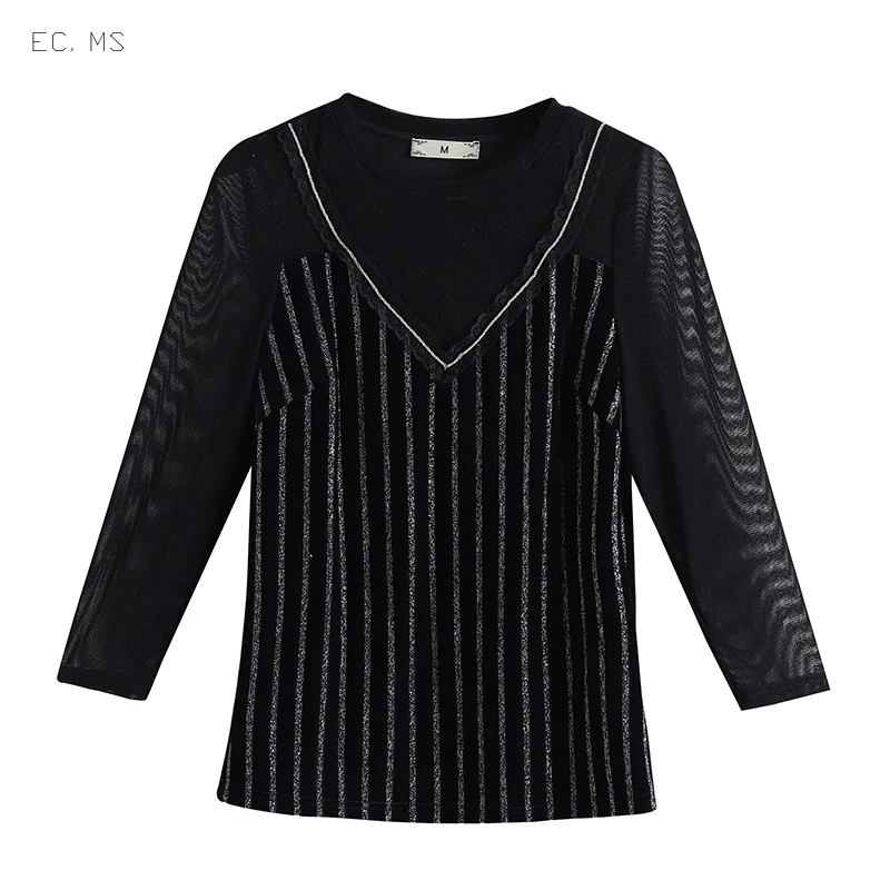 EC. MS Топ для женщин сердце шеи Наложение вечернее ужин Дата коктейли элегантные