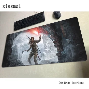

tomb raider mouse pad 90x40cm mousepads Boy Gift best gaming mousepad gamer Natural Rubber personalized mouse pads keyboard pad