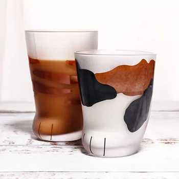 

Heat-resistant Glass CAT'S Paw Cup Cat Foot Cup Cat Foot Cup Milk Cup Cat Leg Cute Glass Glass Cups