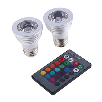 

E27 LED Bulb 3W Magic Lighting LED Light Bulb And Remote 16 Different Colors And 5 Modes AA