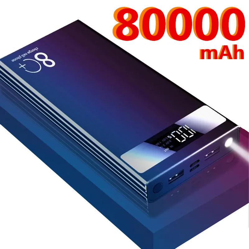 Портативное зарядное устройство на 80000 мА · ч портативное Внешнее для Iphone Xiaomi