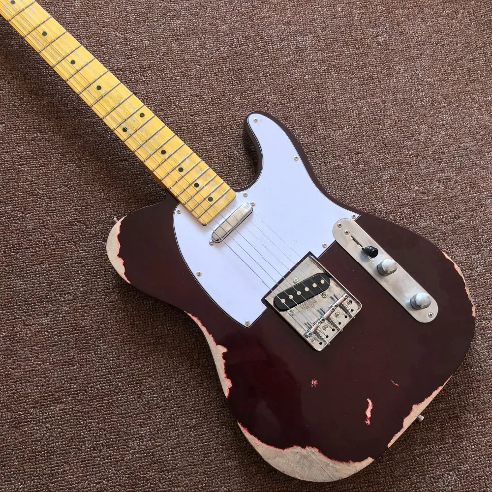 Новая, 6 струн клен гриф электрогитара, TL gitaar Релики от руки гитара ra. Реальные фотографии