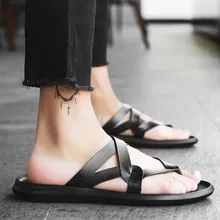 Мужская Летняя обувь; удобная обувь на плоской подошве; Цвет белый; Новинка; Повседневная обувь в винтажном стиле; сандалии с пряжкой; шлепанцы; sandallia Masculina;# es