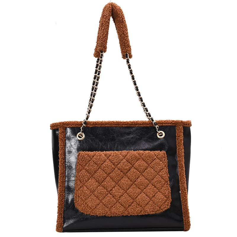 

iVog New Arrival Everyday Female Big Shoulder Handbag Chain Clutch channels Geometric Tote Bags for Women 2019