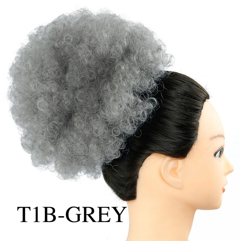 YXCHERISHAIR афро шиньон волос пучок кусок высокая температура волокно Омбре кудрявые Синтетические афро шнурок конский хвост Расширения - Цвет: Другое