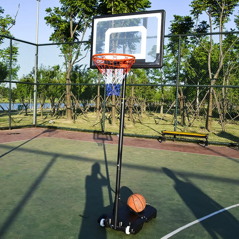 

Leisure Indoor Sports Basketball Stand Basket Hoop Outdoor Adult Kids Metal Backboard Frame Shooting Rack Adjustable 1.6 ~2.1m