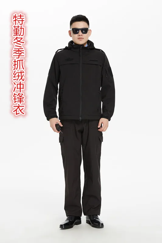 

Security Staff Secret Service Fleece Raincoat Jacket Outdoor Warm Waterproof Multi-functional Clothes on Duty Autumn And Winter