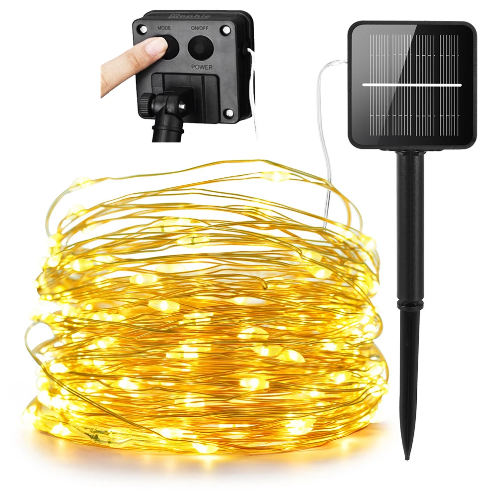 

LED Outdoor Solar Lamps 200 LEDs String Lights Fairy Holiday Christmas Party Garland Solar Garden Waterproof Lights#