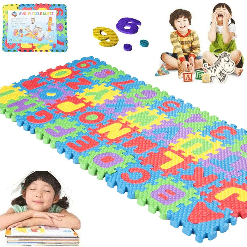36PCS Alphabet Numbers EVA Floor Play Mat Baby Room ABC Foam Puzzle Large Size 
