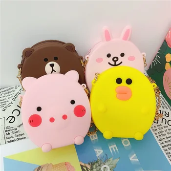 

Creative Shockproof Travel Silicone Digital USB Charger Cable Earphone Case Makeup Cosmetic Organizer Accessories Bag with Chain