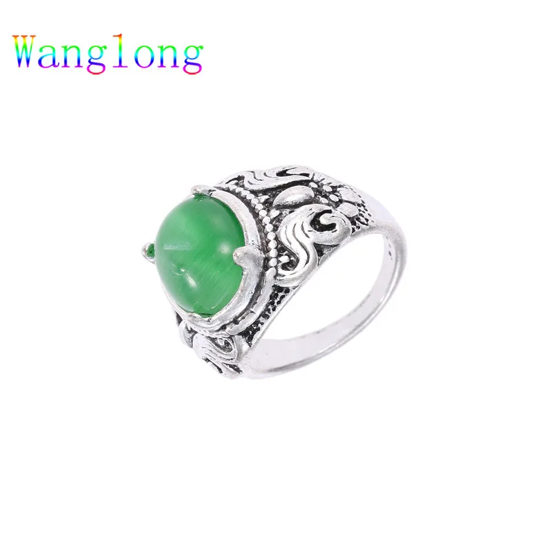 Wanglong, стиль, ретро кольцо, четыре цвета, Овальный резин, 10*11,5 мм, унисекс, модное ювелирное изделие