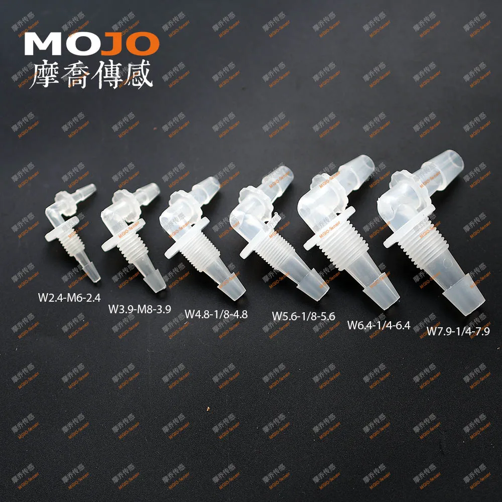 MJ-W2.4-M6-2.4(100 шт./лот) PP локоть патрубок с внешней резьбой разъем