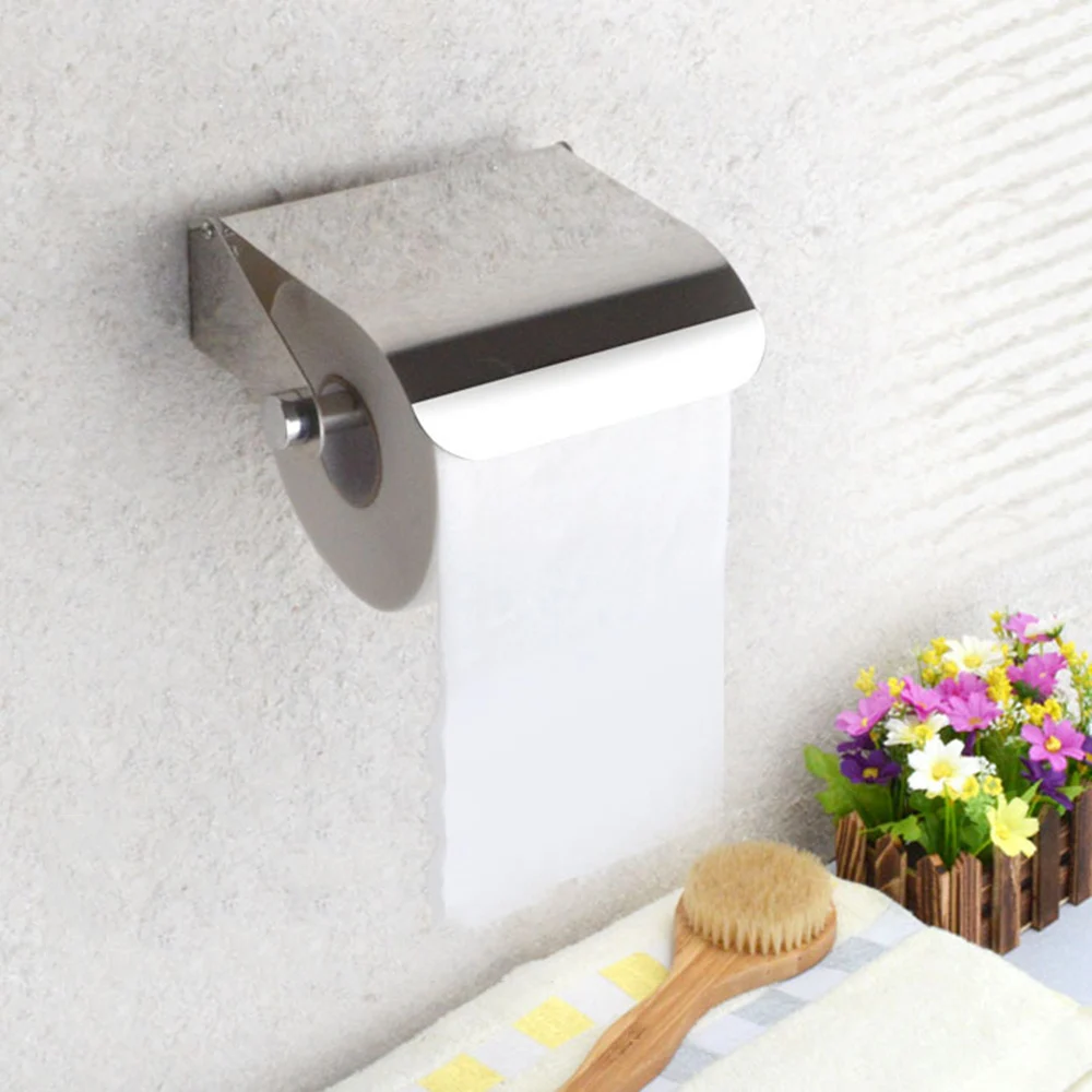 1pc Toilet Paper Holder, Stainless Steel Wall Mount Bathroom