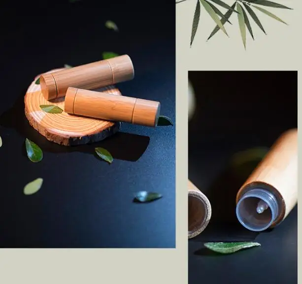 10pcs/lot DIY Bamboo Empty Lip Gross Container Lipstick Tube Container Lip Balm Tubes Bamboo Lipstick Tube