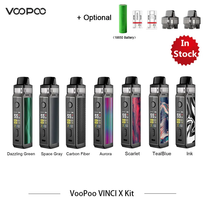 70 Вт VOOPOO VINCI X Pod Комплект питание от одной 18650 батареи двойной катушки системы с 5,5 мл картридж VS Vinci комплект/Drag 2