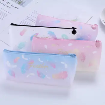 

4 Colors Pencil Case Feather Large Capacity Gift School Pencil Box Pencilcase Pencil Bag School Supplies Stationery