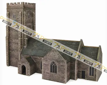 

17 Church 3D Paper Model OO HO N Scale 1:56 1:64 1:76 1:87 1:150 Town Building Scene Paper Model Children Adult Educational Toys