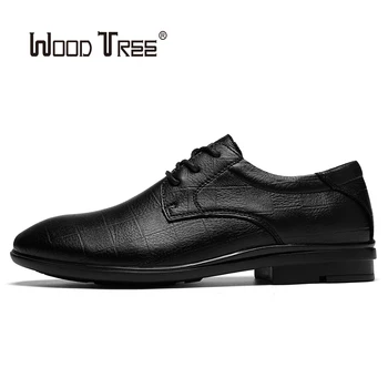

WOODTREE Men's Leather Dress Shoes Lace Dress Shoes Oxford Shoes Fashion Retro Shoes Elegant Work Shoes Business