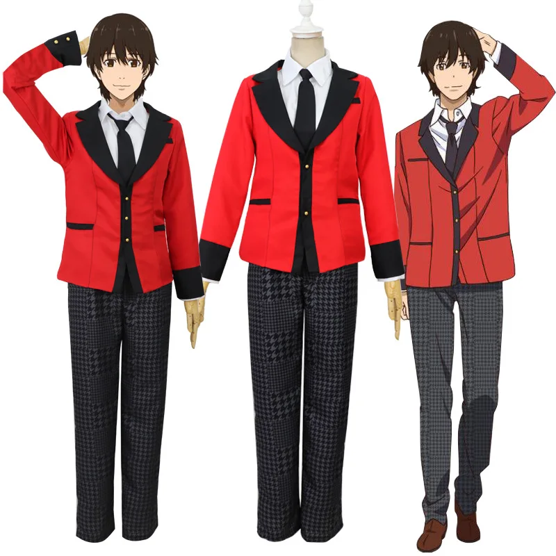 Anime Kakegurui Compulsive Gambler Manyuuda Kaede Suzui Ryota Cosplay Costumes Men Uniform Red Jacket Printed Pants Shirt Tie Anime Costumes Aliexpress - roblox anime uniform