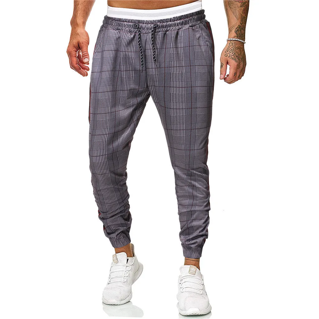 Pantalones hombre, уличная одежда, брюки-карго, мужские Длинные повседневные спортивные штаны, облегающие клетчатые брюки, штаны для бега, джоггеры, спортивные штаны