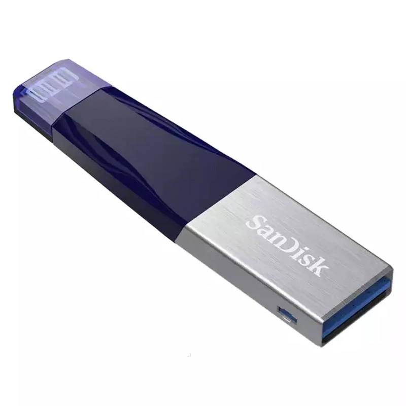 sandisk флеш-накопитель USB 3,0 32 ГБ флэш-накопитель 64 ГБ флэш-накопитель 128 ГБ флеш-накопитель для iPhone X/8/7/7 Plus/6/6 Plus/6 S Plus/5/5S/ipad - Цвет: Blue