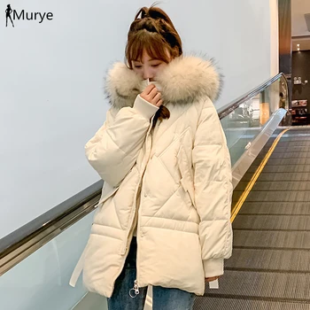 

winter jacket women long coat oversize parka real fur puffer thicken outwear pullover cotton padded female jacket women clothes