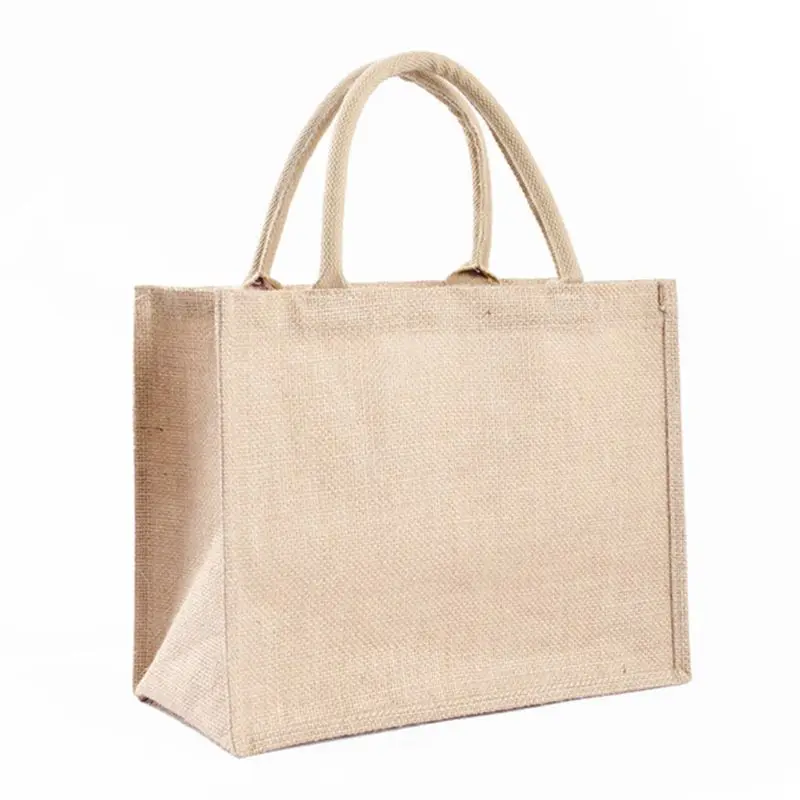 Portable Jute Reusable Tote Shopping Bag Grocery Organizer Storage Pouch Y3NE