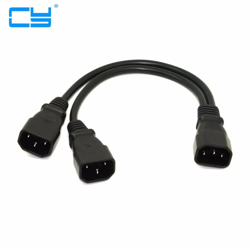 

5PCS unico C14 Socket para Dual C14 IEC320 C14 poder Y tipo Splitter adaptador cabo cabo conversor de 35 cm