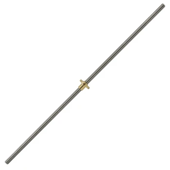 

500mm T8 Lead Screw and Brass Nut (Acme Thread, 2mm Pitch, 4 Starts, 8mm Lead) for 3D Printer Z Axis