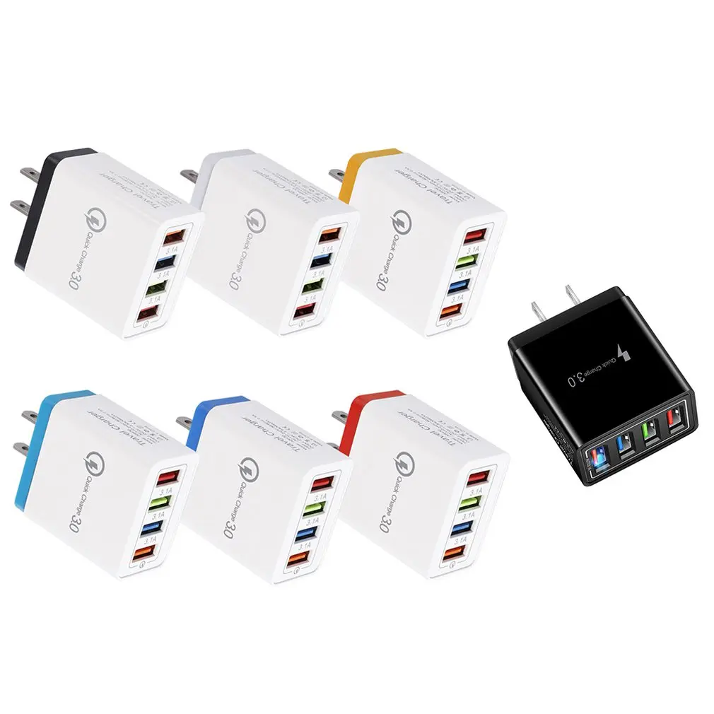 4USB зарядное устройство 3A мобильный телефон планшет путешествия компактный