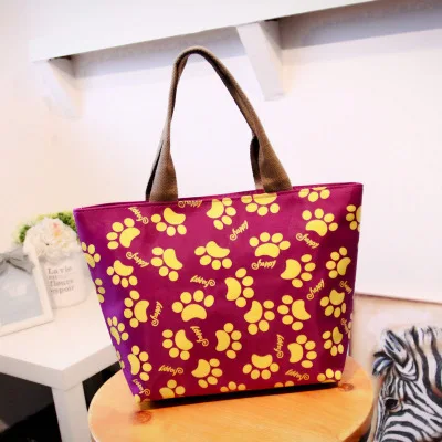 

New Style Printed Oxford Take-out Bento Thermal Bag Large Capacity Casual Handbag Multi-functional Bucket Bag