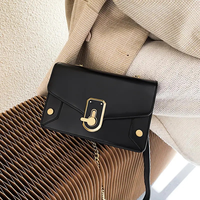 

Fashion Chain PU Leather Crossbody Bags for Women 2020 New Lock Handbags Ladies Designer Shoulder Messenger Bags Female Purses