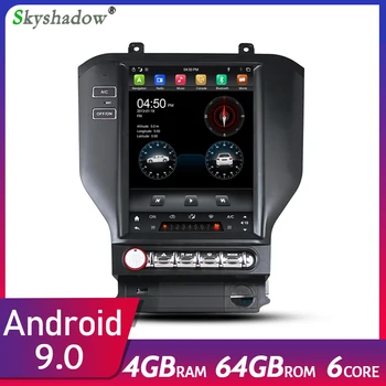 

Vertical Tesla Car DVD Player PX6 DSP IPS Android 9.0 4G +64GB LTE Bluetooth 5.0 Wifi GPS RDS Radio For Ford Mustang 2014-2018
