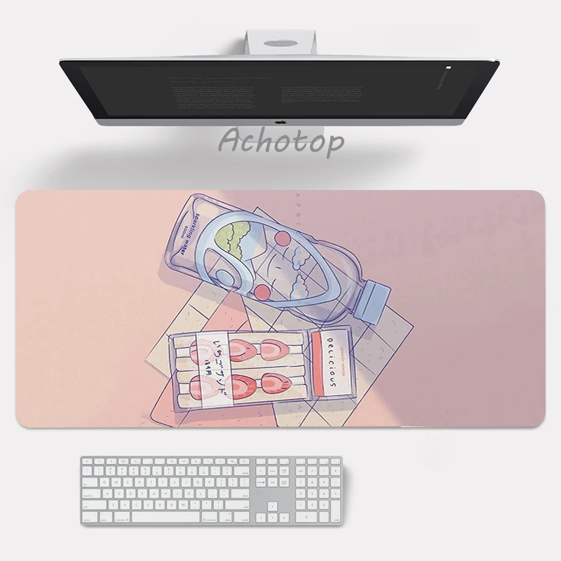 Large Anime Pink Mousepad Gamer Cute Kawaii XXL Gaming Mouse Pad Rubber Otaku Locking Edge Big Fashion Laptop Notebook Desk Mat