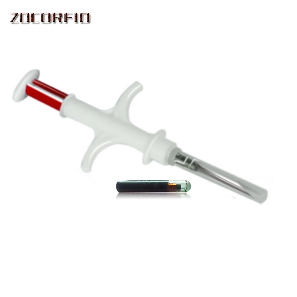 10pcs Transponder syringe rfid injector with 2.12*12mm microchip for pets animal injection FDX-B for cat dog etc