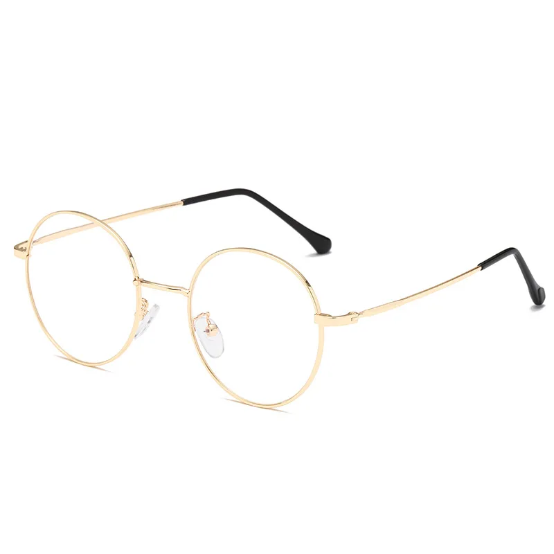 Anti-Blu-ray flat glasses literary retro trend personality no degree bright black silver