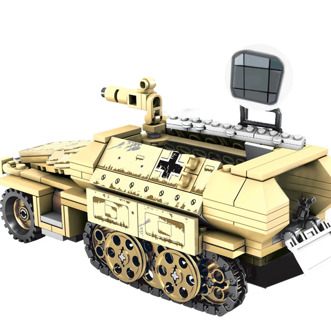 355 шт. Германия 50. KFZ.251 бронированный автомобиль Swat ww2 маленький строительный блок для строительных блоков бренды